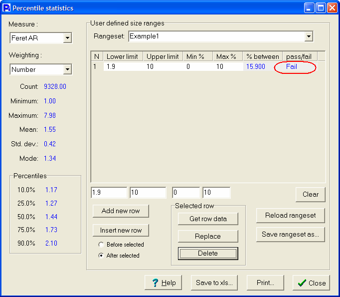 percentile report