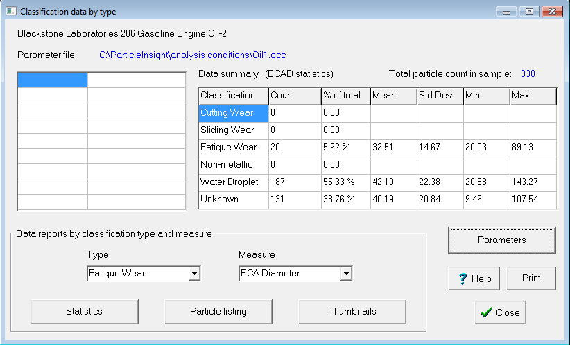 classification window