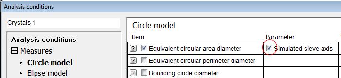 sieve option selected
